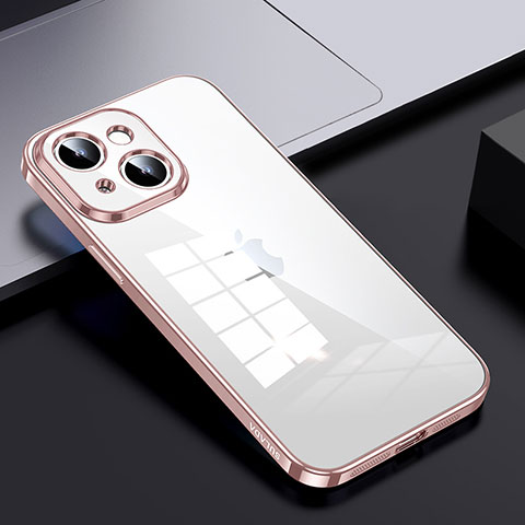 Carcasa Bumper Funda Silicona Transparente LD2 para Apple iPhone 14 Plus Oro Rosa