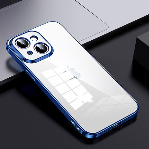 Carcasa Bumper Funda Silicona Transparente LD2 para Apple iPhone 15 Azul