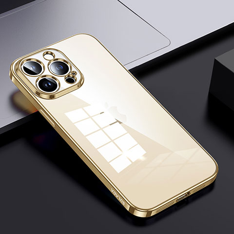 Carcasa Bumper Funda Silicona Transparente LD2 para Apple iPhone 15 Pro Oro