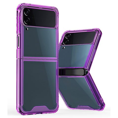 Carcasa Bumper Funda Silicona Transparente P01 para Samsung Galaxy Z Flip4 5G Morado