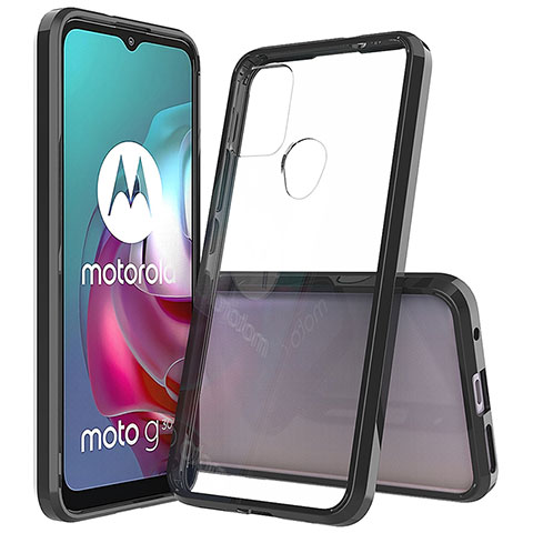 Carcasa Bumper Funda Silicona Transparente para Motorola Moto G10 Negro