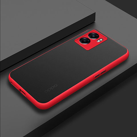 Carcasa Bumper Funda Silicona Transparente para Oppo A57 5G Rojo