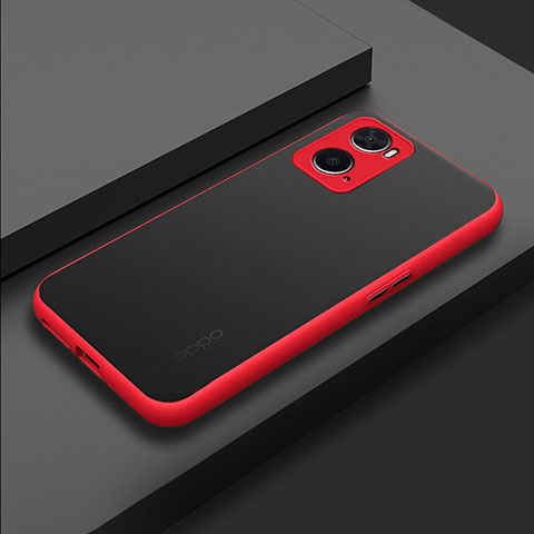 Carcasa Bumper Funda Silicona Transparente para Oppo A76 Rojo