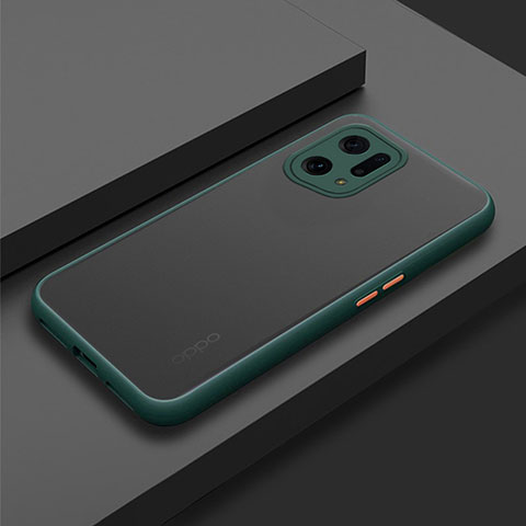 Carcasa Bumper Funda Silicona Transparente para Oppo Find X5 5G Verde Noche