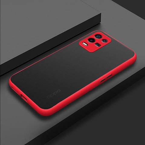 Carcasa Bumper Funda Silicona Transparente para Oppo K9X 5G Rojo