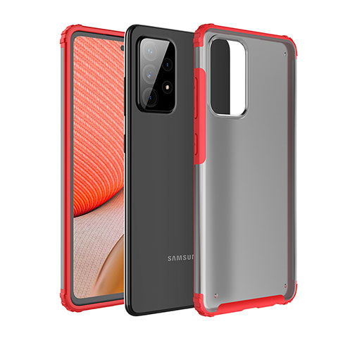 Carcasa Bumper Funda Silicona Transparente para Samsung Galaxy A72 4G Rojo