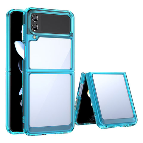 Carcasa Bumper Funda Silicona Transparente para Samsung Galaxy Z Flip3 5G Cian