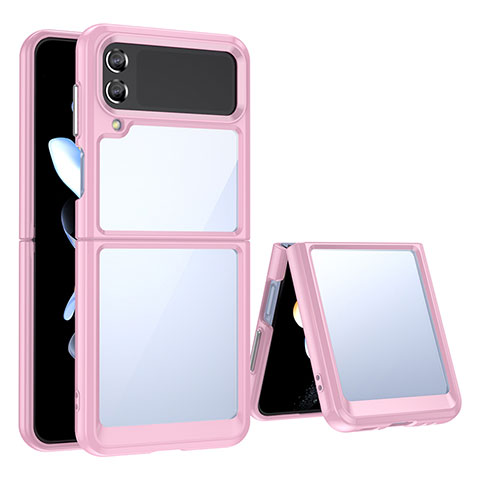 Carcasa Bumper Funda Silicona Transparente para Samsung Galaxy Z Flip3 5G Rosa