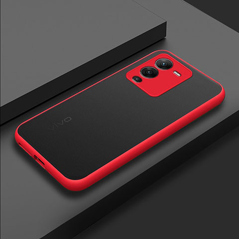 Carcasa Bumper Funda Silicona Transparente para Vivo V25 Pro 5G Rojo