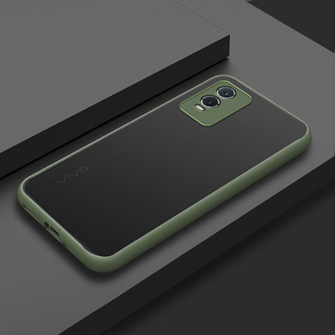 Carcasa Bumper Funda Silicona Transparente para Vivo Y74s 5G Ejercito Verde