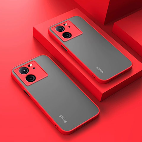 Carcasa Bumper Funda Silicona Transparente para Xiaomi Redmi K60 Ultra 5G Rojo