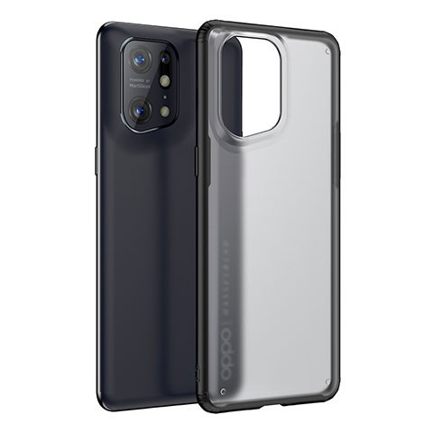 Carcasa Bumper Funda Silicona Transparente W01L para Oppo Find X5 5G Negro