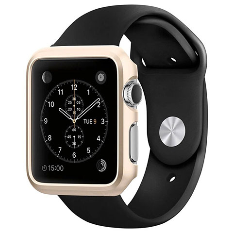 Carcasa Bumper Lujo Marco de Aluminio C01 para Apple iWatch 3 38mm Oro