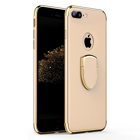 Carcasa Bumper Lujo Marco de Metal y Plastico con Anillo de dedo Soporte A03 para Apple iPhone 7 Plus Oro