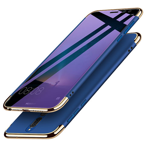 Carcasa Bumper Lujo Marco de Metal y Plastico con Anillo de dedo Soporte para Huawei Nova 2i Azul