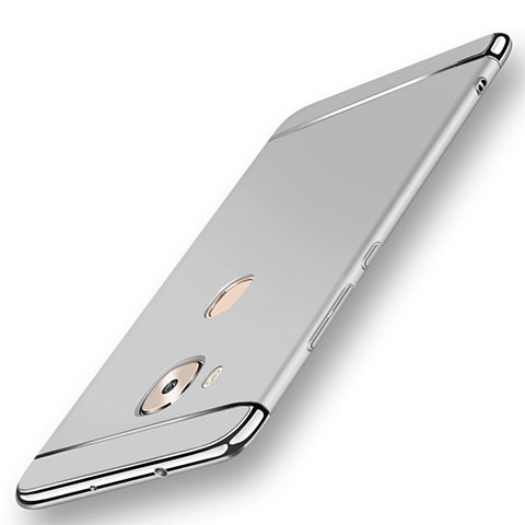 Carcasa Bumper Lujo Marco de Metal y Plastico Funda M01 para Huawei G8 Plata