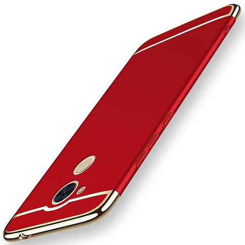 Carcasa Bumper Lujo Marco de Metal y Plastico Funda M01 para Huawei Honor 6C Pro Rojo