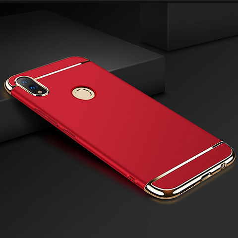 Carcasa Bumper Lujo Marco de Metal y Plastico Funda M01 para Huawei Honor V10 Lite Rojo