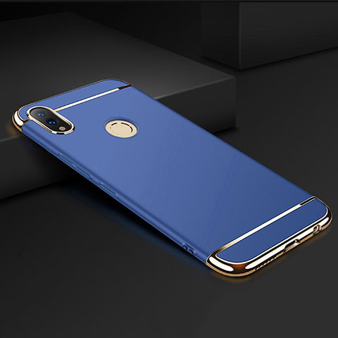 Carcasa Bumper Lujo Marco de Metal y Plastico Funda M01 para Huawei Honor View 10 Lite Azul