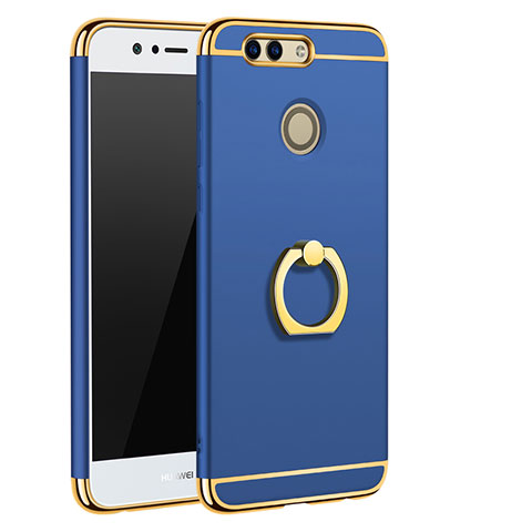 Carcasa Bumper Lujo Marco de Metal y Plastico Funda M01 para Huawei Nova 2 Plus Azul