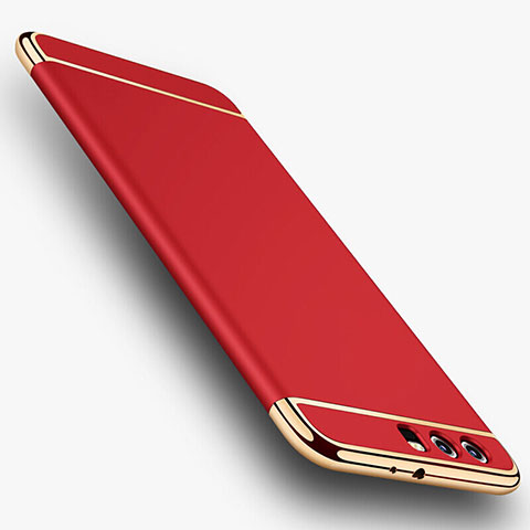 Carcasa Bumper Lujo Marco de Metal y Plastico Funda M01 para Huawei P10 Plus Rojo