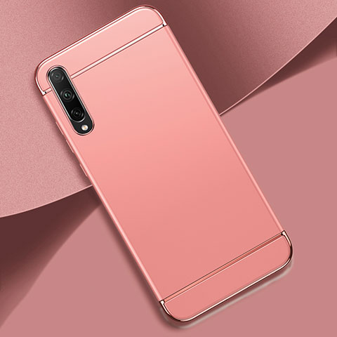 Carcasa Bumper Lujo Marco de Metal y Plastico Funda M01 para Huawei Y8p Oro Rosa