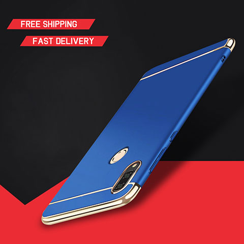 Carcasa Bumper Lujo Marco de Metal y Plastico Funda M01 para Huawei Y9 (2019) Azul