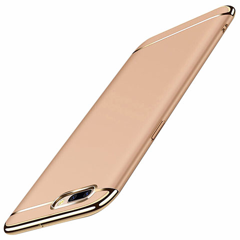 Carcasa Bumper Lujo Marco de Metal y Plastico Funda M01 para Oppo A12e Oro