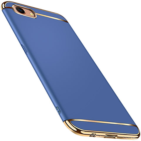 Carcasa Bumper Lujo Marco de Metal y Plastico Funda M01 para Oppo A3 Azul