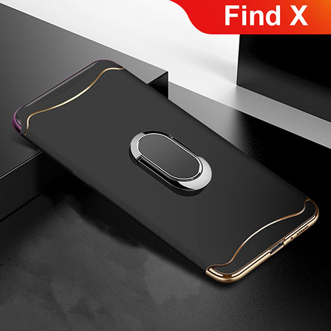 Carcasa Bumper Lujo Marco de Metal y Plastico Funda M01 para Oppo Find X Negro