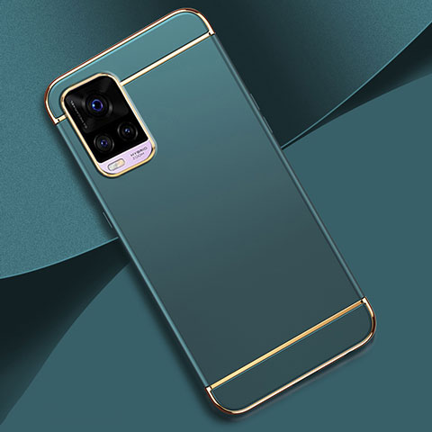 Carcasa Bumper Lujo Marco de Metal y Plastico Funda M01 para Vivo V20 Pro 5G Azul Cielo