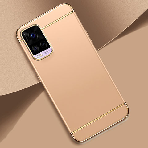 Carcasa Bumper Lujo Marco de Metal y Plastico Funda M01 para Vivo V20 Pro 5G Oro