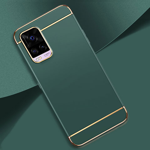 Carcasa Bumper Lujo Marco de Metal y Plastico Funda M01 para Vivo V20 Pro 5G Verde Noche