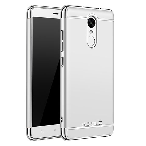 Carcasa Bumper Lujo Marco de Metal y Plastico Funda M01 para Xiaomi Redmi Note 3 MediaTek Plata