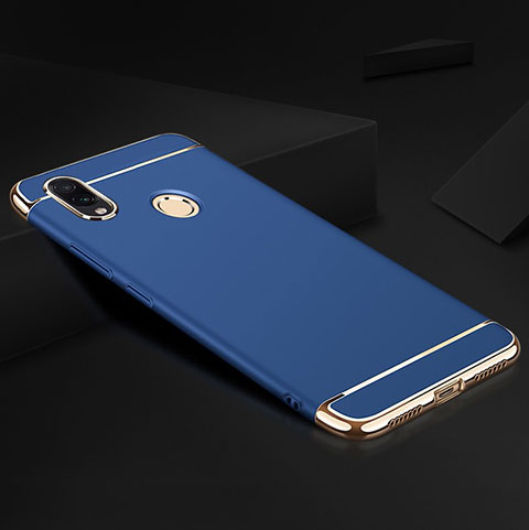 Carcasa Bumper Lujo Marco de Metal y Plastico Funda M01 para Xiaomi Redmi Note 7 Pro Azul