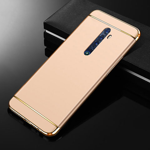 Carcasa Bumper Lujo Marco de Metal y Plastico Funda M05 para Oppo Reno2 Oro