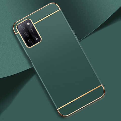 Carcasa Bumper Lujo Marco de Metal y Plastico Funda P02 para Oppo A53s 5G Verde Noche