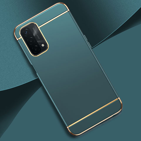 Carcasa Bumper Lujo Marco de Metal y Plastico Funda P02 para Oppo A93 5G Verde