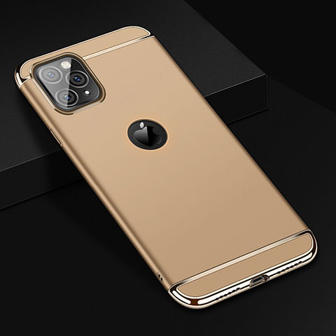 Carcasa Bumper Lujo Marco de Metal y Plastico Funda T01 para Apple iPhone 11 Pro Oro