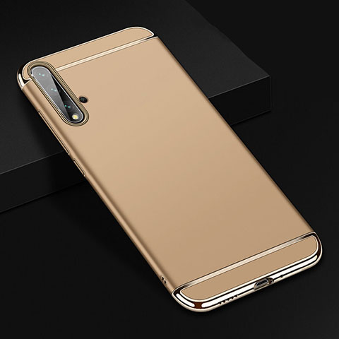 Carcasa Bumper Lujo Marco de Metal y Plastico Funda T01 para Huawei Nova 5 Oro