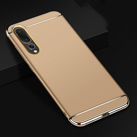 Carcasa Bumper Lujo Marco de Metal y Plastico Funda T01 para Huawei P20 Pro Oro