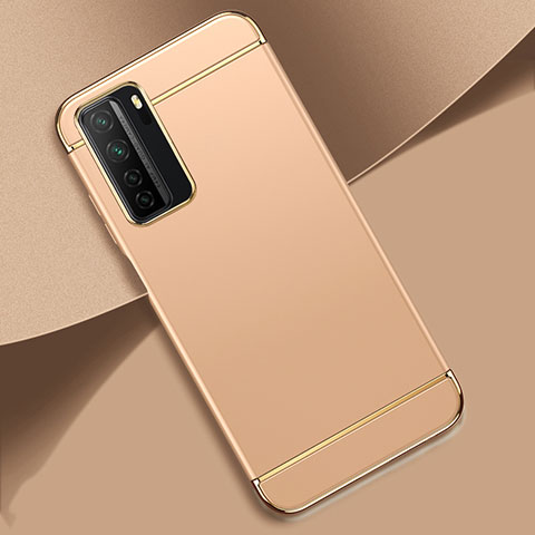 Carcasa Bumper Lujo Marco de Metal y Plastico Funda T01 para Huawei P40 Lite 5G Oro