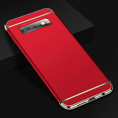 Carcasa Bumper Lujo Marco de Metal y Plastico Funda T01 para Samsung Galaxy S10 5G Rojo