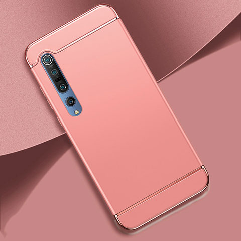 Carcasa Bumper Lujo Marco de Metal y Plastico Funda T01 para Xiaomi Mi 10 Pro Oro Rosa