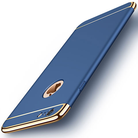 Carcasa Bumper Lujo Marco de Metal y Plastico para Apple iPhone 6S Azul