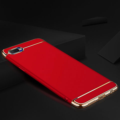 Carcasa Bumper Lujo Marco de Metal y Silicona Funda M02 para Oppo K1 Rojo