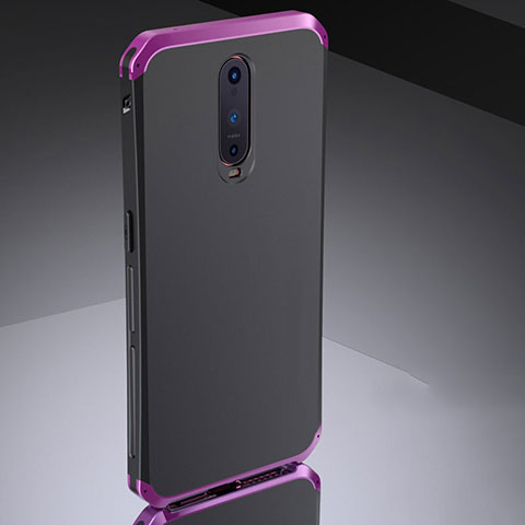 Carcasa Bumper Lujo Marco de Metal y Silicona Funda M02 para Oppo RX17 Pro Morado