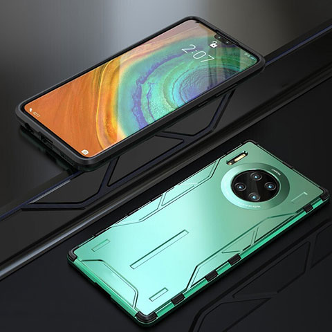 Carcasa Bumper Lujo Marco de Metal y Silicona Funda T01 para Huawei Mate 30 Verde