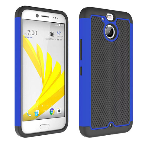 Carcasa Bumper Silicona Transparente Mate para HTC Bolt Azul