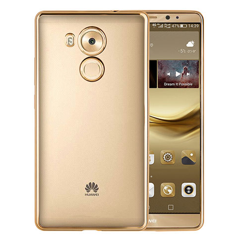 Carcasa Bumper Silicona Transparente Mate para Huawei Mate 8 Oro